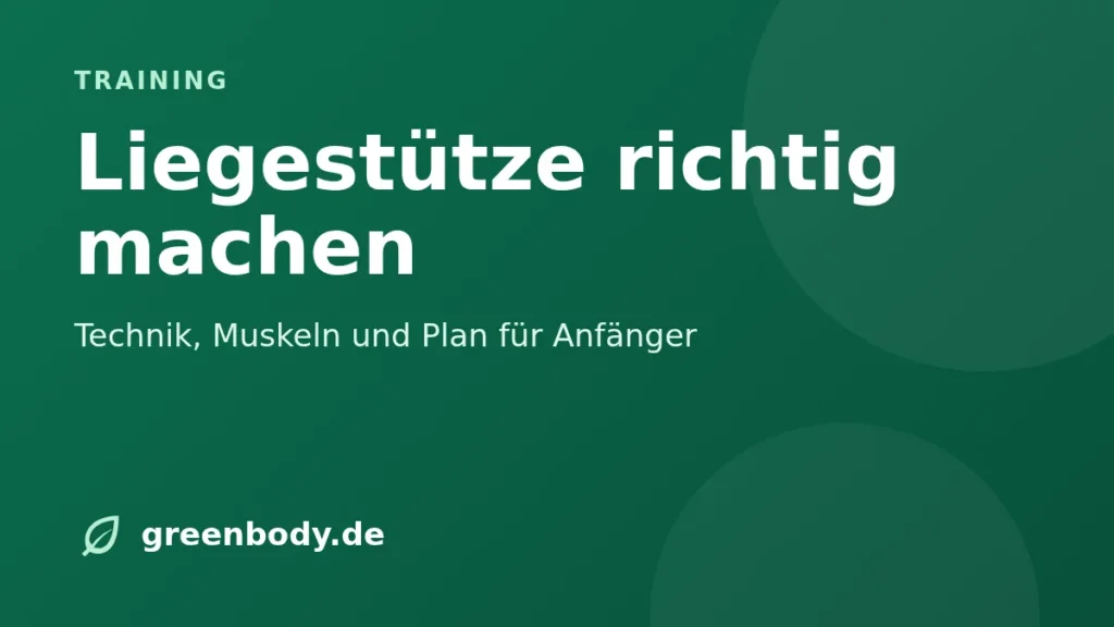 Liegestütze richtig machen: Technik, Muskeln und Plan für Anfänger