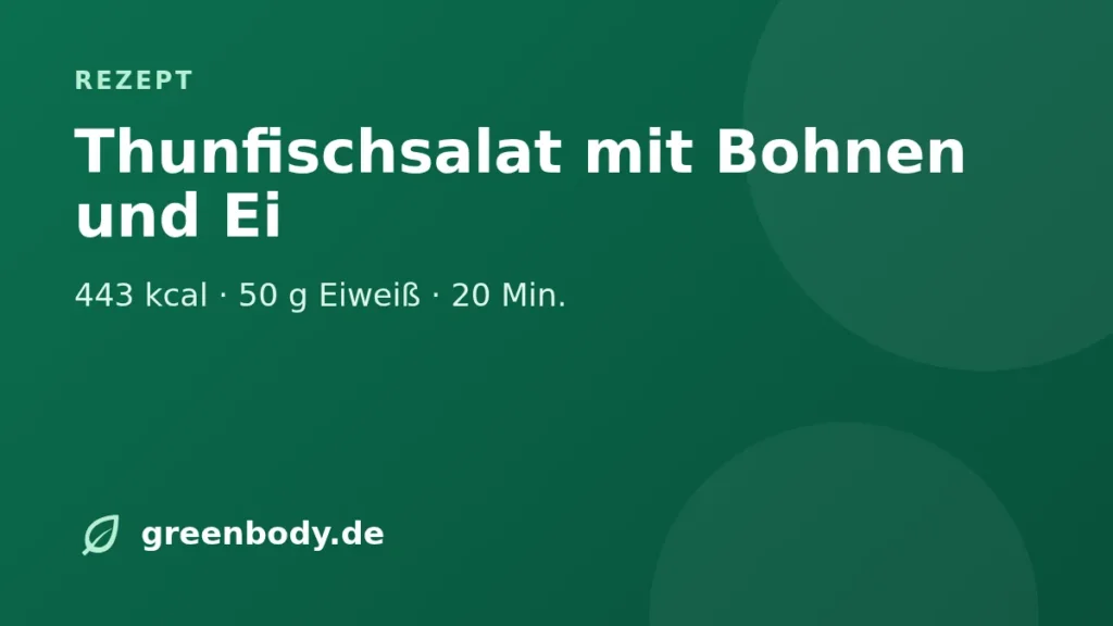 Thunfischsalat mit Bohnen und Ei: 443 kcal · 50 g Eiweiß · 20 Min.